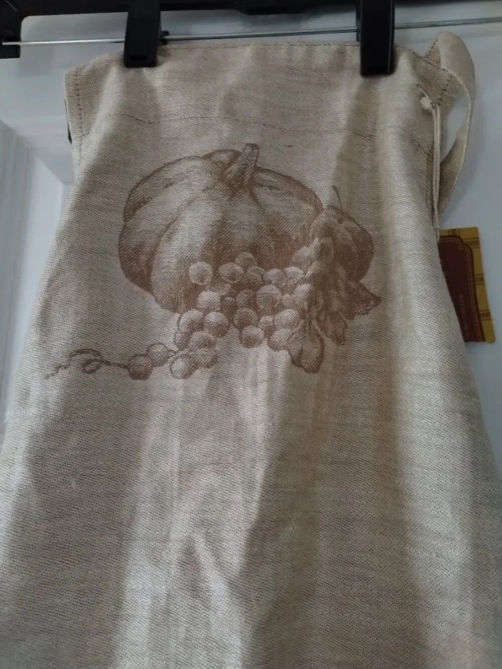 Williams Sonoma Pumpkin Jacquard Cotton Linen Apron w Adjustable Necktie